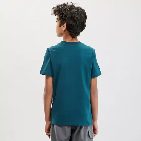 Kids' Hiking T-Shirt - MH100 Dark Green