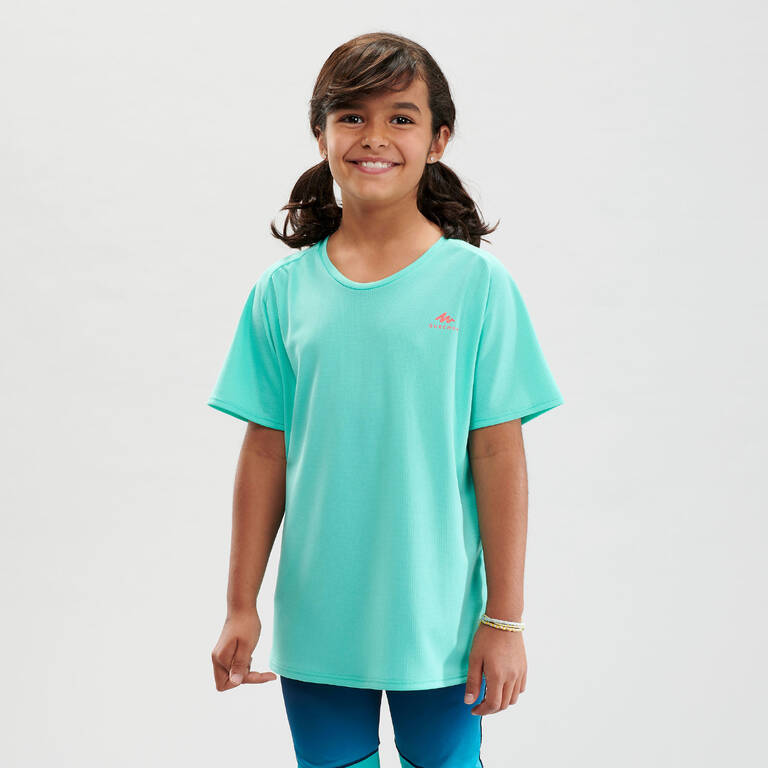 Kids' Hiking T-Shirt - MH500 Aged 7-15 - Turquoise