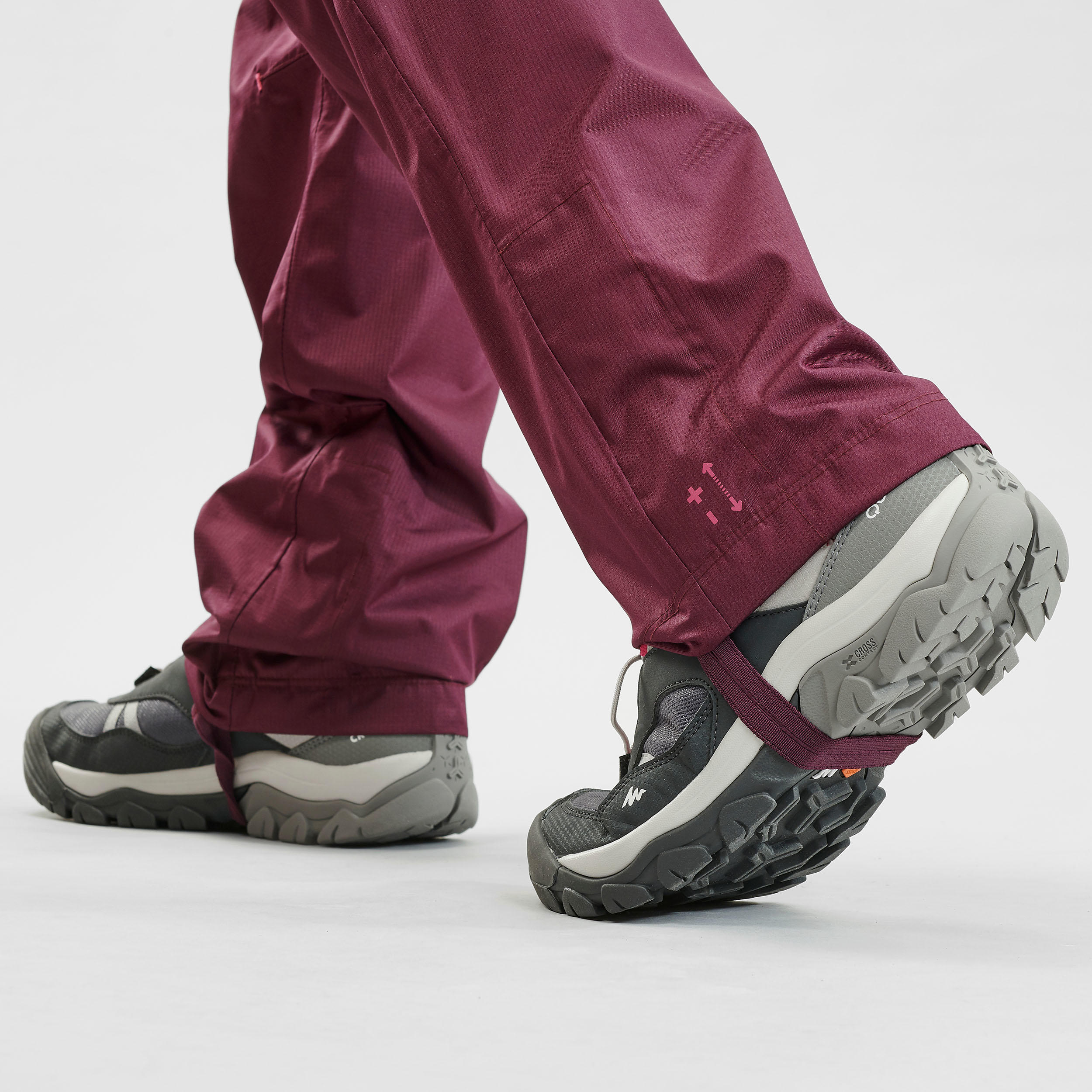 Kids’ Hiking Over Trousers - MH500 Aged 7-15 - Purple 4/7