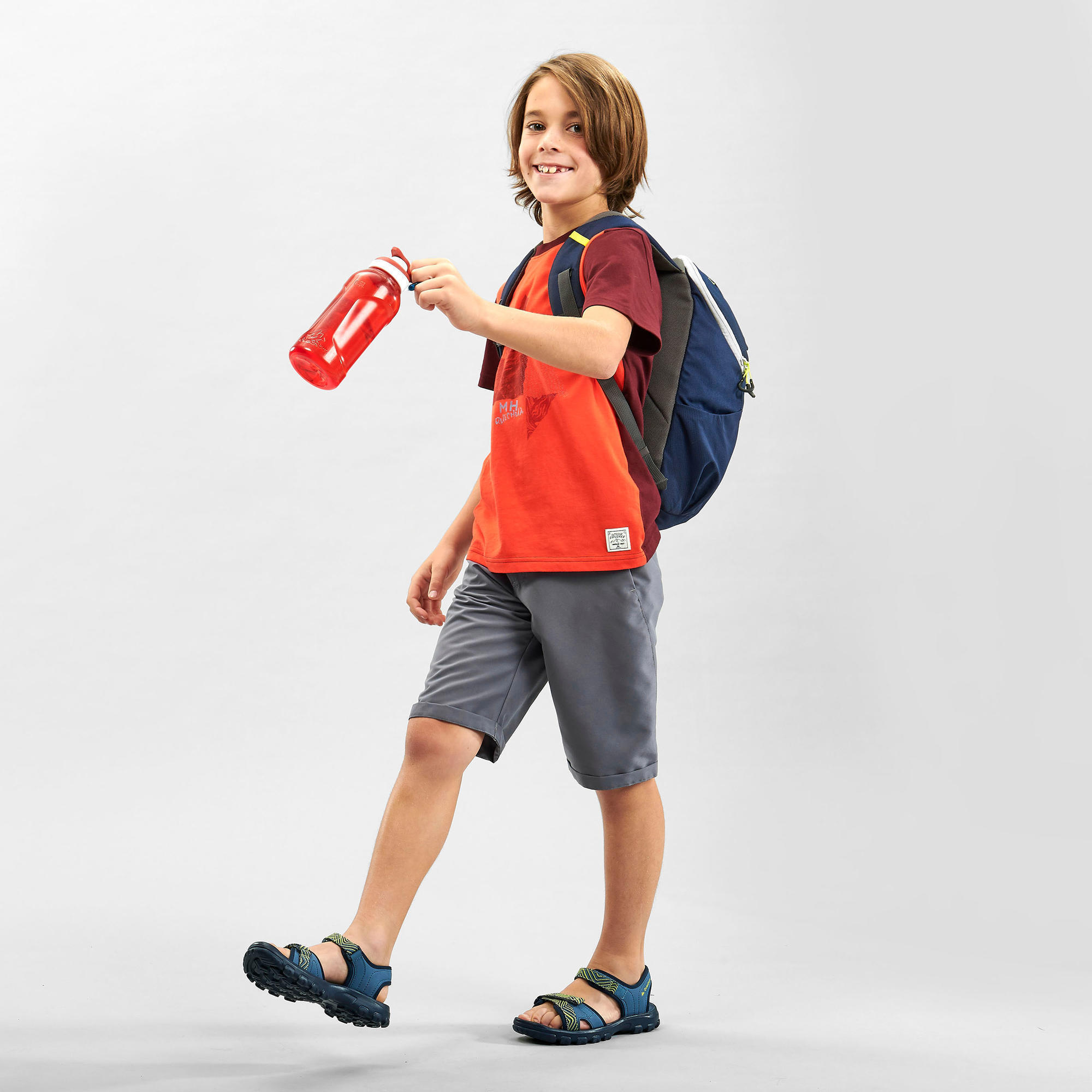 Kids' Hiking Shorts MH100 7-15 Years - grey  2/6