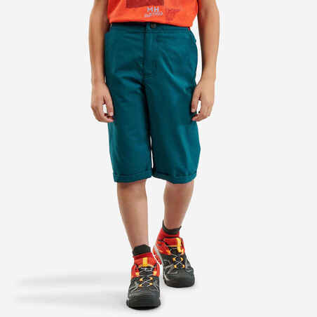 Kids’ Hiking Shorts - MH100 Aged 7-15 - Green