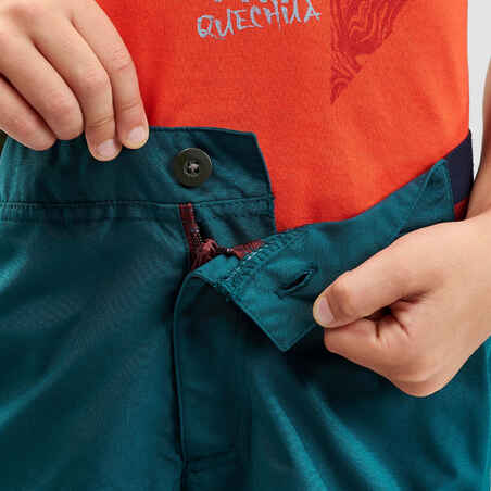 Kids’ Hiking Shorts - MH100 Aged 7-15 - Green