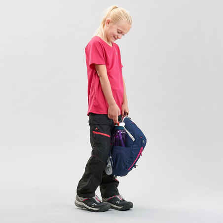 Pantalón de senderismo convertible negro para niños de 7 a 15 años MH500