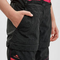 Kids’ Modular Hiking Trousers MH500 Aged 7-15 Black