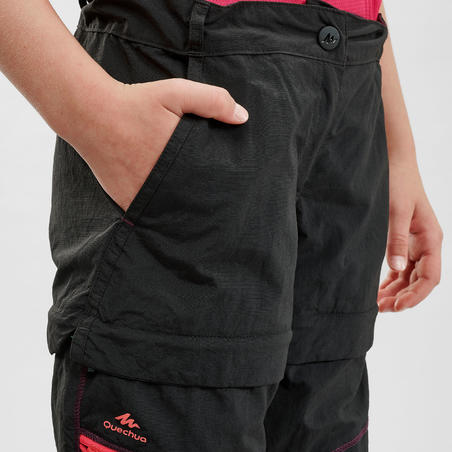 Pantalone za planinarenje MH500 dečje (od 7 do 15 godina) - crne