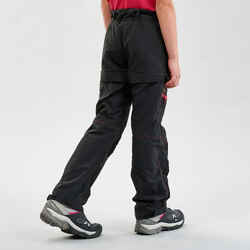 Kids’ Modular Hiking Trousers MH500 Aged 7-15 Black