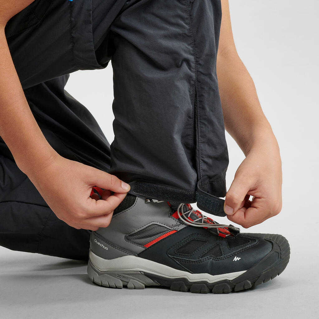 Dečije modularne planinarske pantalone 7-15 godina MH500 - crne
