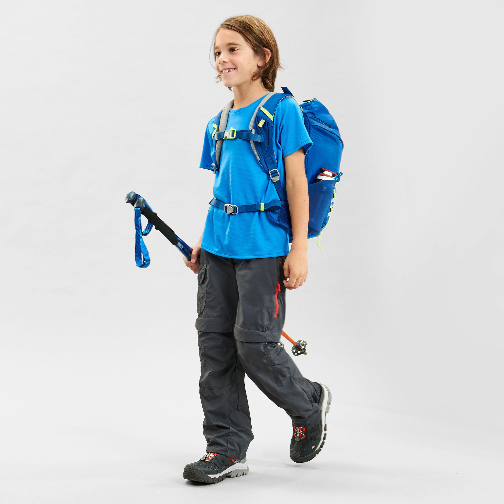 Pantaloni da trekking modulari neri MH500 per bambini di età compresa tra 7 e 15 anni