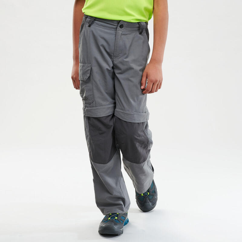 Pantalon de randonnée modulable enfant 7-15 ans, MH500 noir