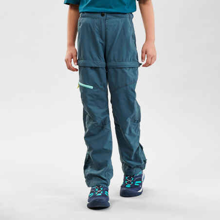 Kids Modular Hiking Trousers - MH500 - Turquoise
