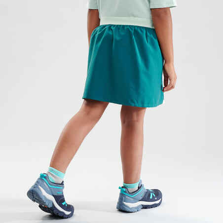 Kids’ Hiking Skort - MH100 Aged 7-15 - Turquoise