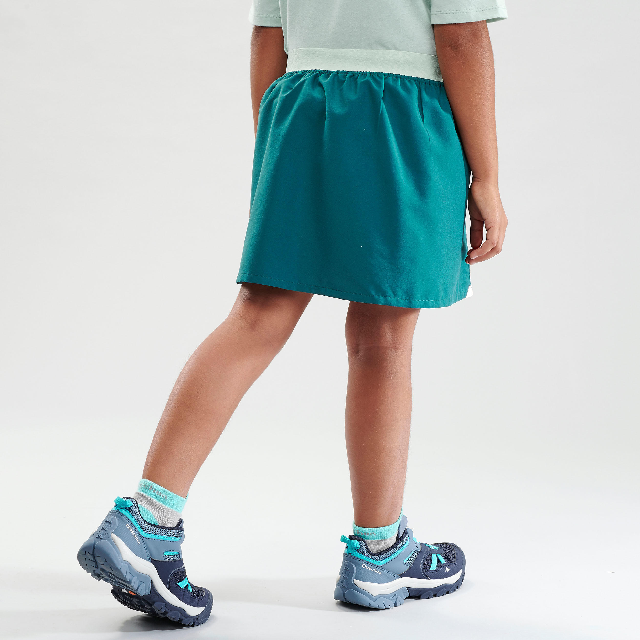 Kids’ Hiking Skort - MH100 Aged 7-15 - Turquoise 3/6
