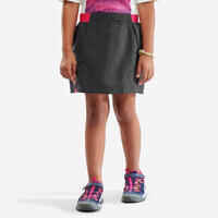 Kid's Hiking skort - MH100 - grey and pink - ages 7-15 years
