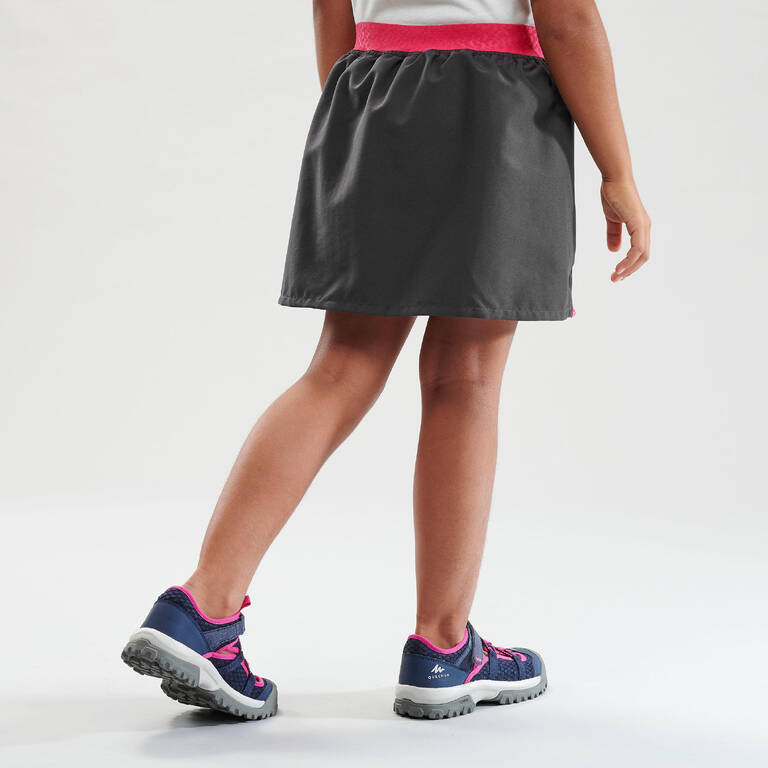 Kids Hiking Skort - MH100 - Grey and pink
