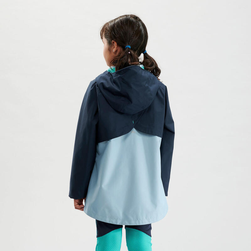 Gyerek kabát túrázáshoz MH500, vízhatlan, 7-15 éveseknek, kék