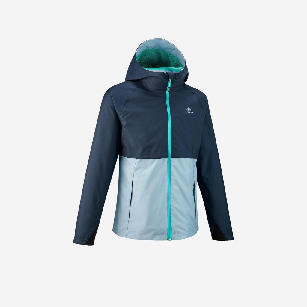 Kids’ Waterproof Hiking Jacket - MH500 Aged 7-15 - Blue