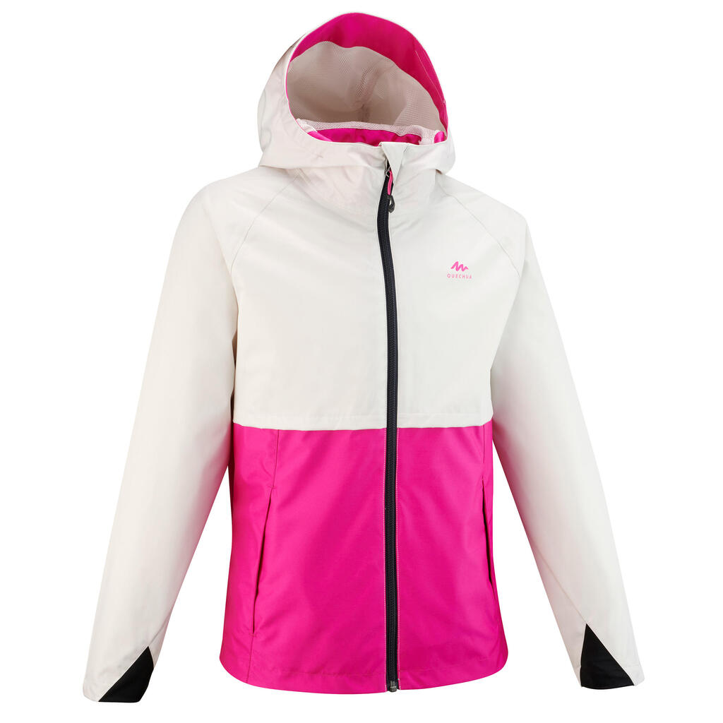 Wanderjacke MH500 wasserdicht Kinder Gr. 122–170 beige/rosa