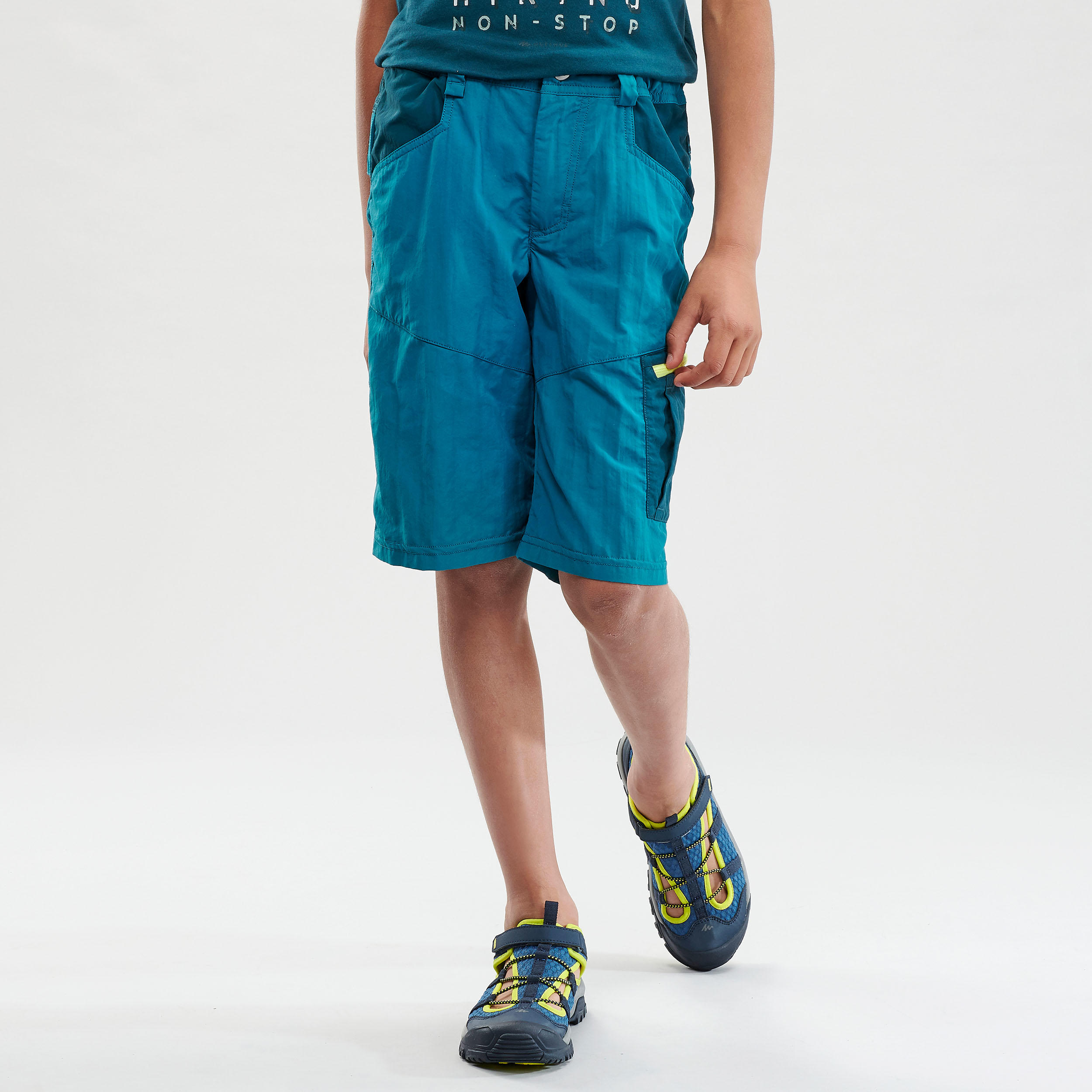 Kids’ Hiking Shorts - MH500 Aged 7-15 - Green 2/6