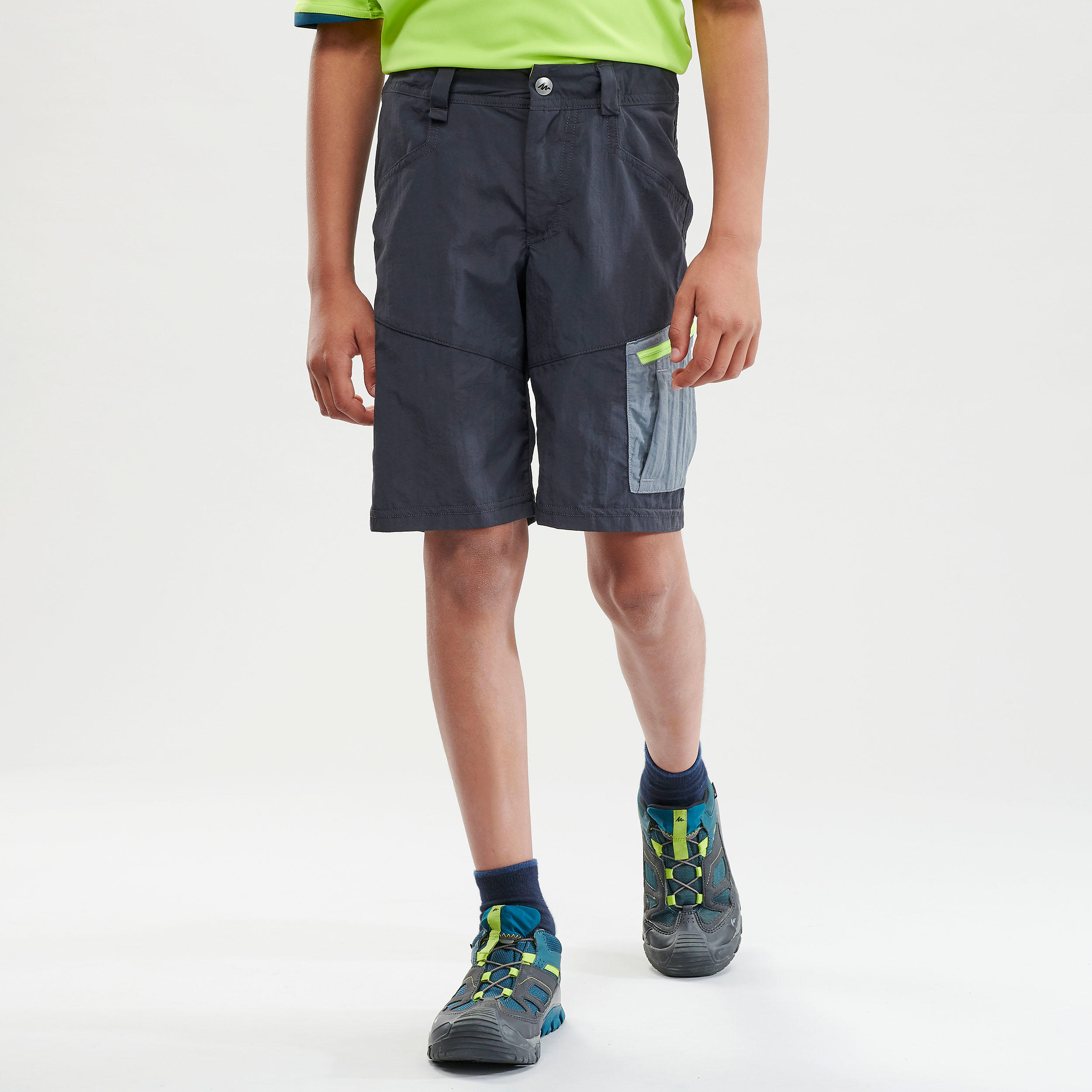 QUECHUA Kids’ Hiking Shorts - MH500 Aged 7-15 - Grey