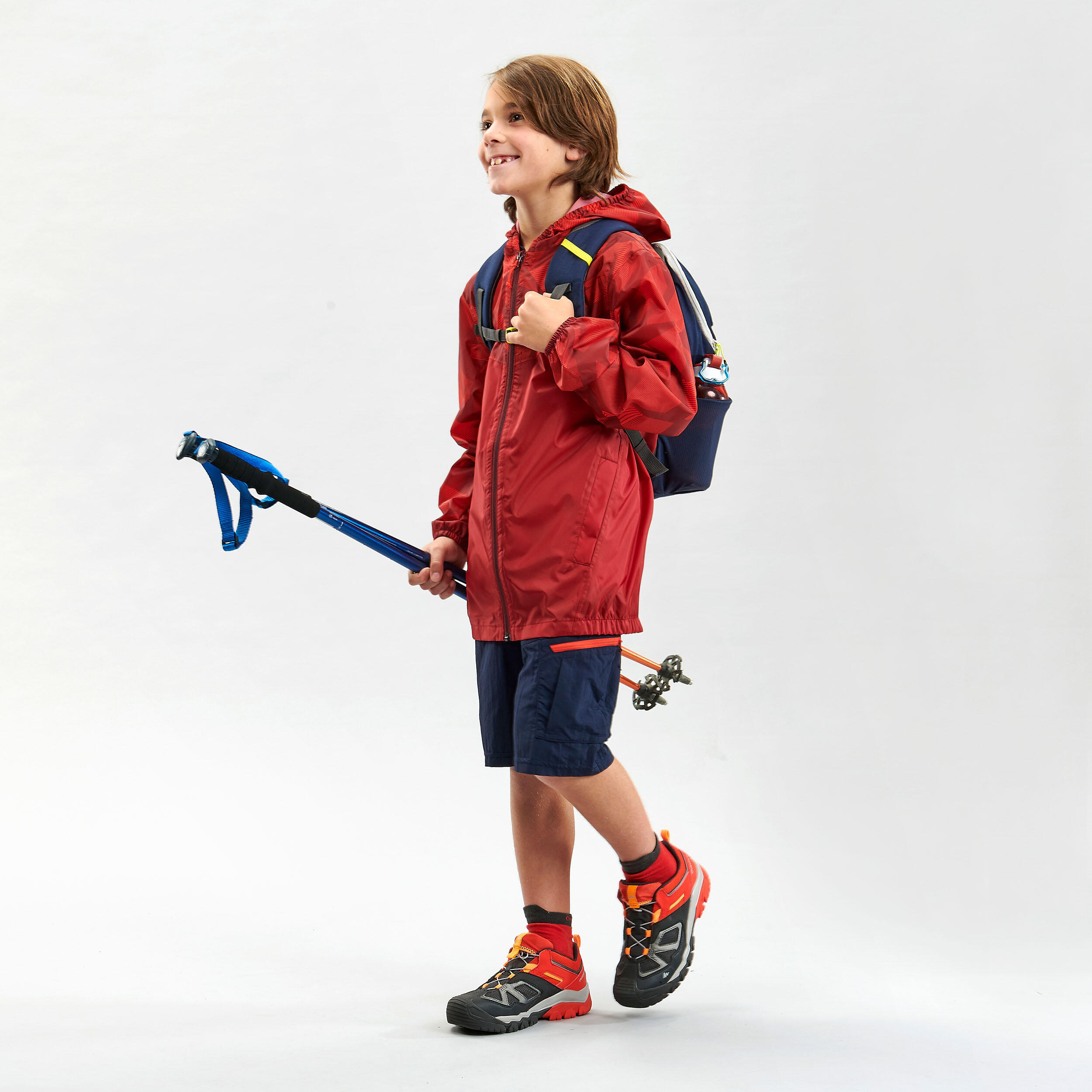 Kids’ Waterproof Hiking Jacket - MH150 Aged  7-15 - Red 8/8
