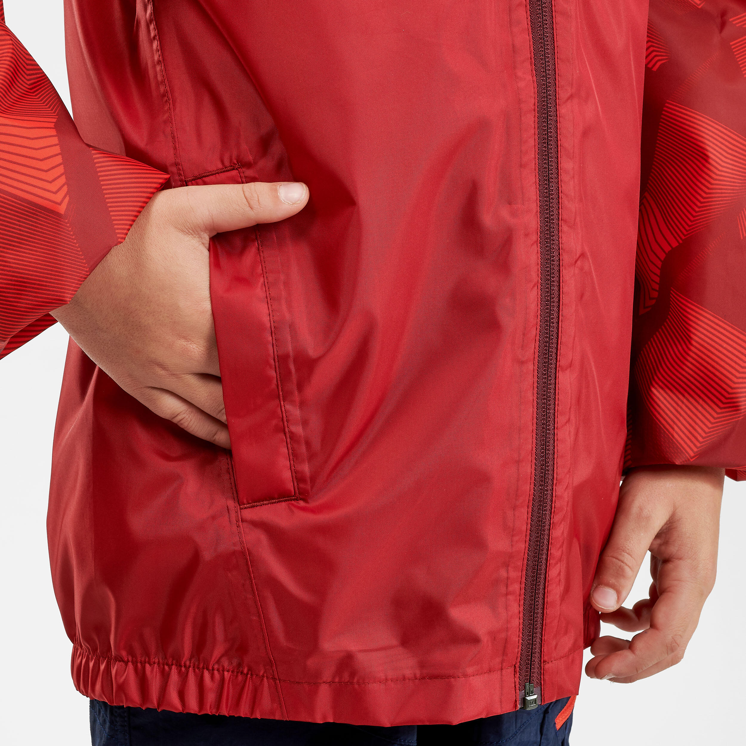 Kids’ Waterproof Hiking Jacket - MH150 Aged  7-15 - Red 6/8