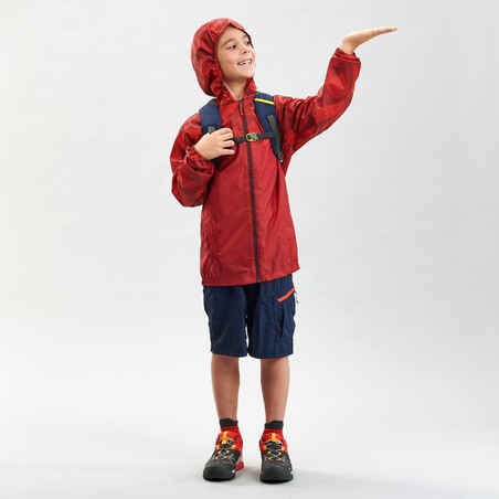 Kids’ Waterproof Hiking Jacket - MH150 Aged  7-15 - Red