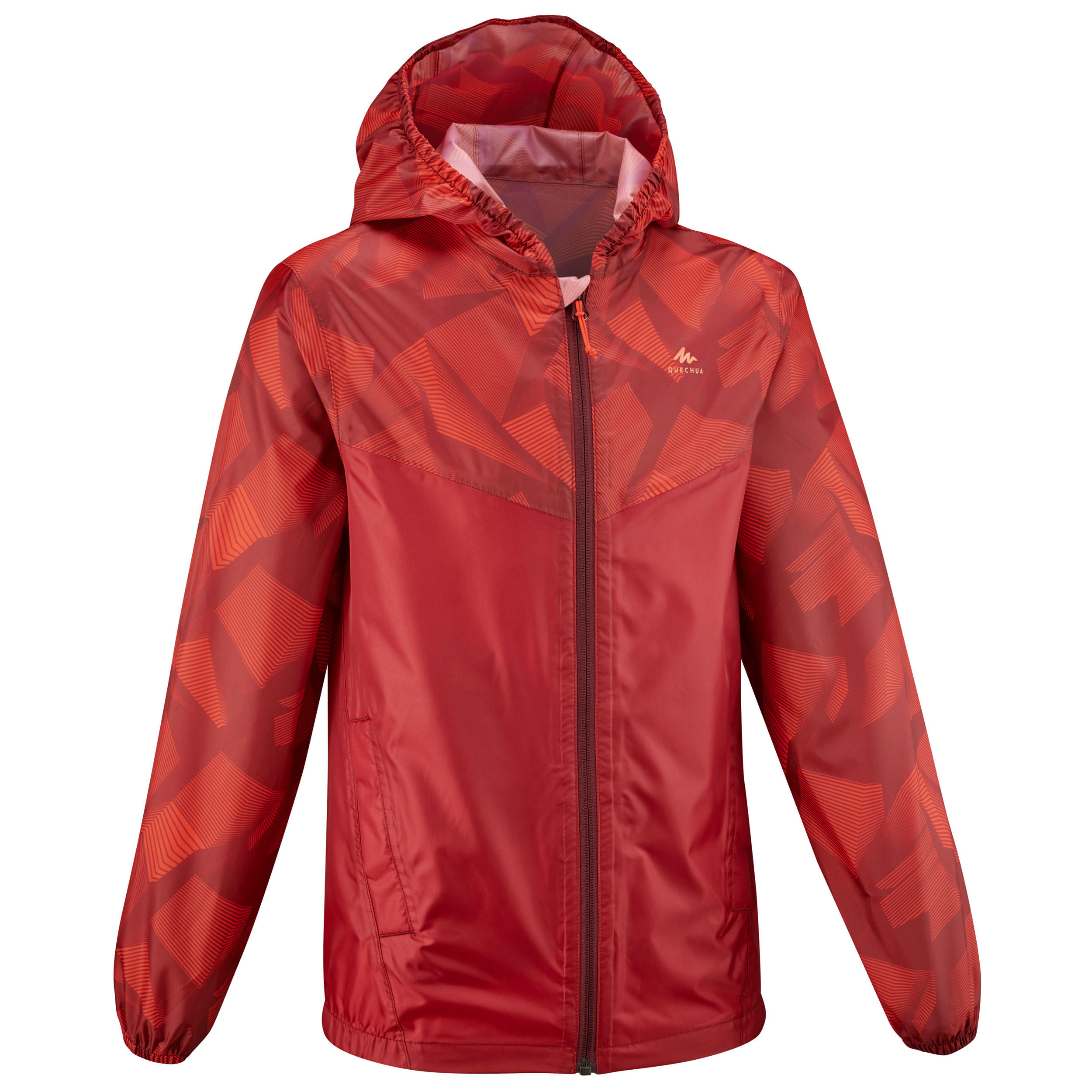 Jachetă Impermeabilă Drumeție la munte MH150 Roșu Copii 7-15 ani decathlon.ro imagine 2022