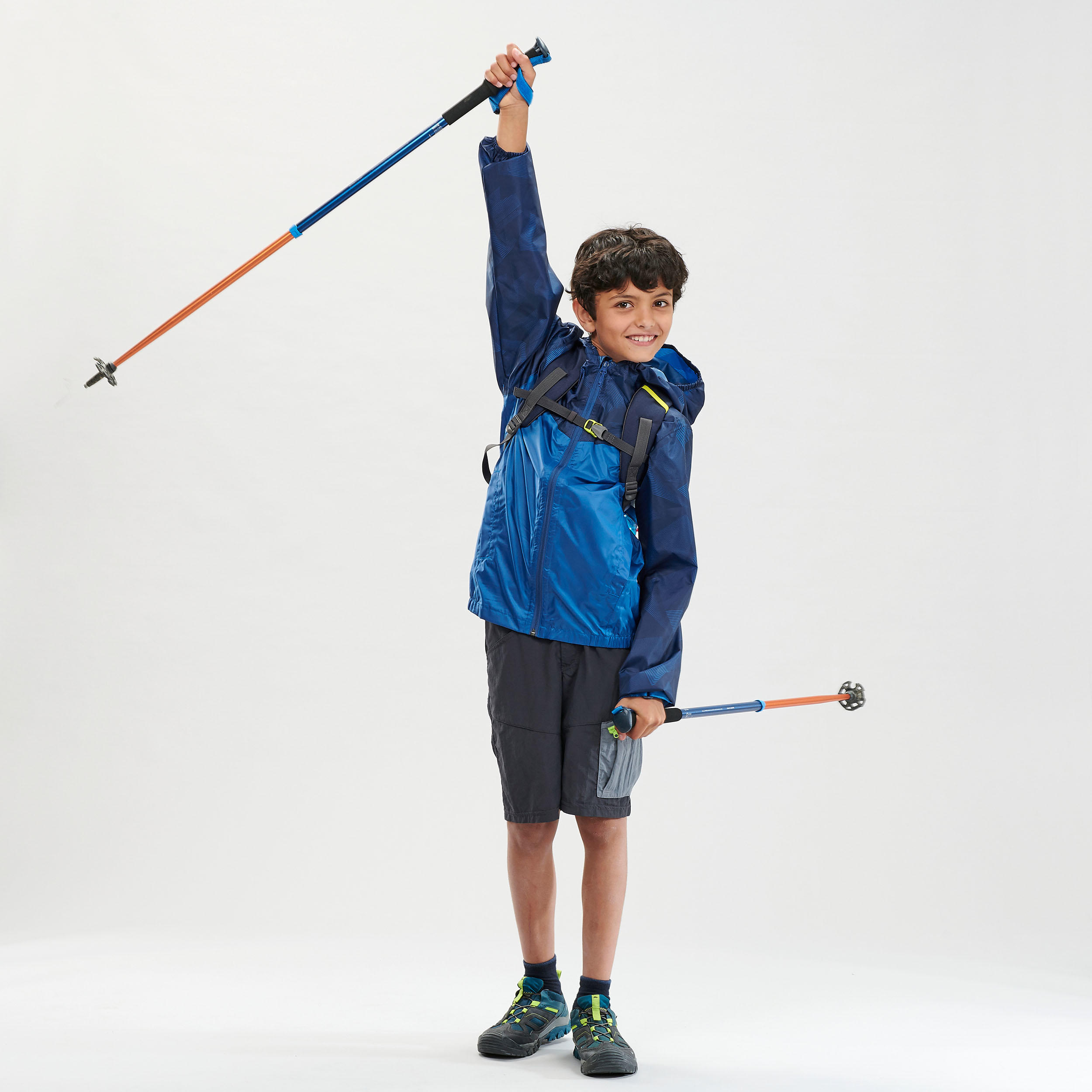 Kids’ Hiking Waterproof Jacket MH150 7-15 Years - blue 8/8