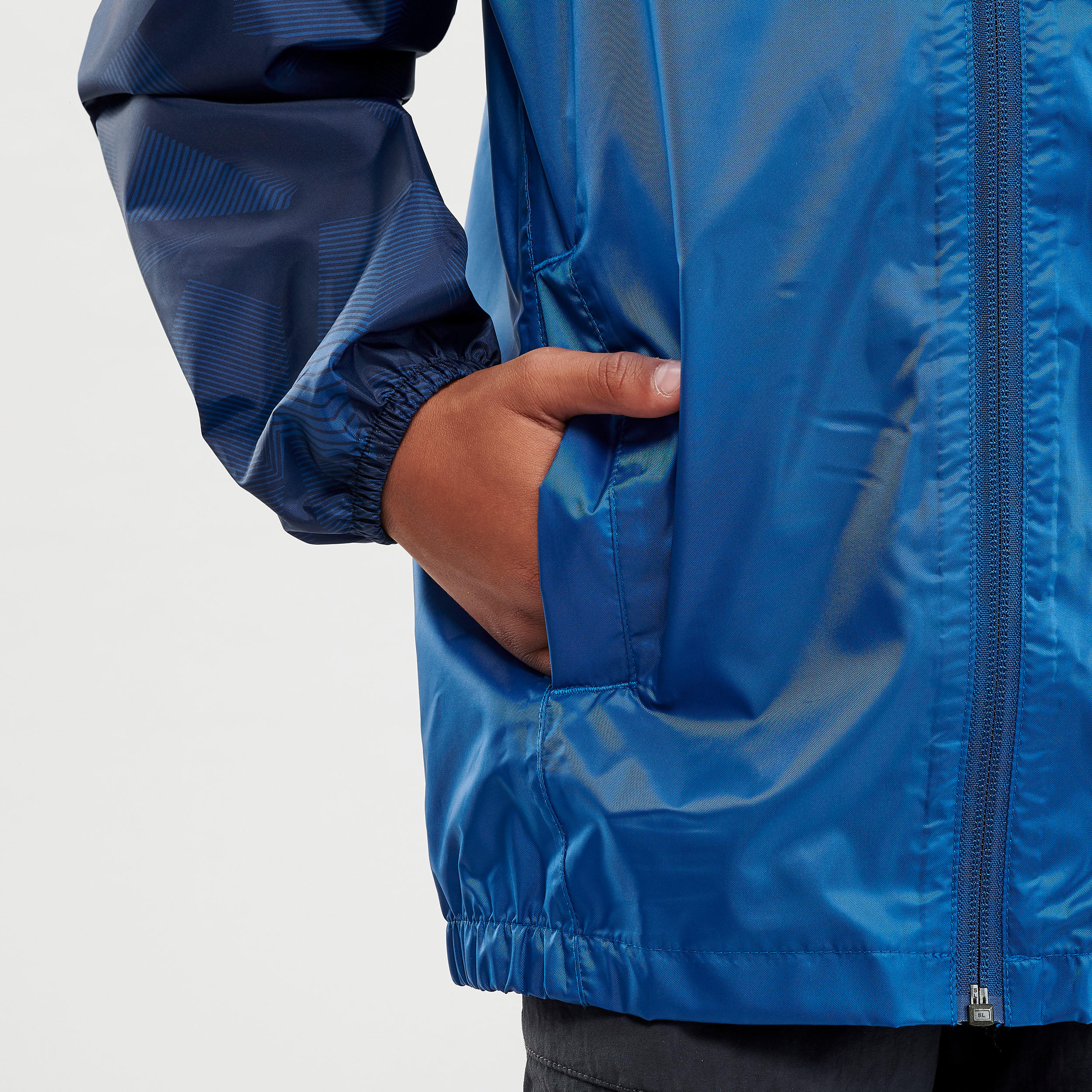 Куртка водонепроницаемая для походов для детей 7–15 лет синяя MH150 QUECHUA