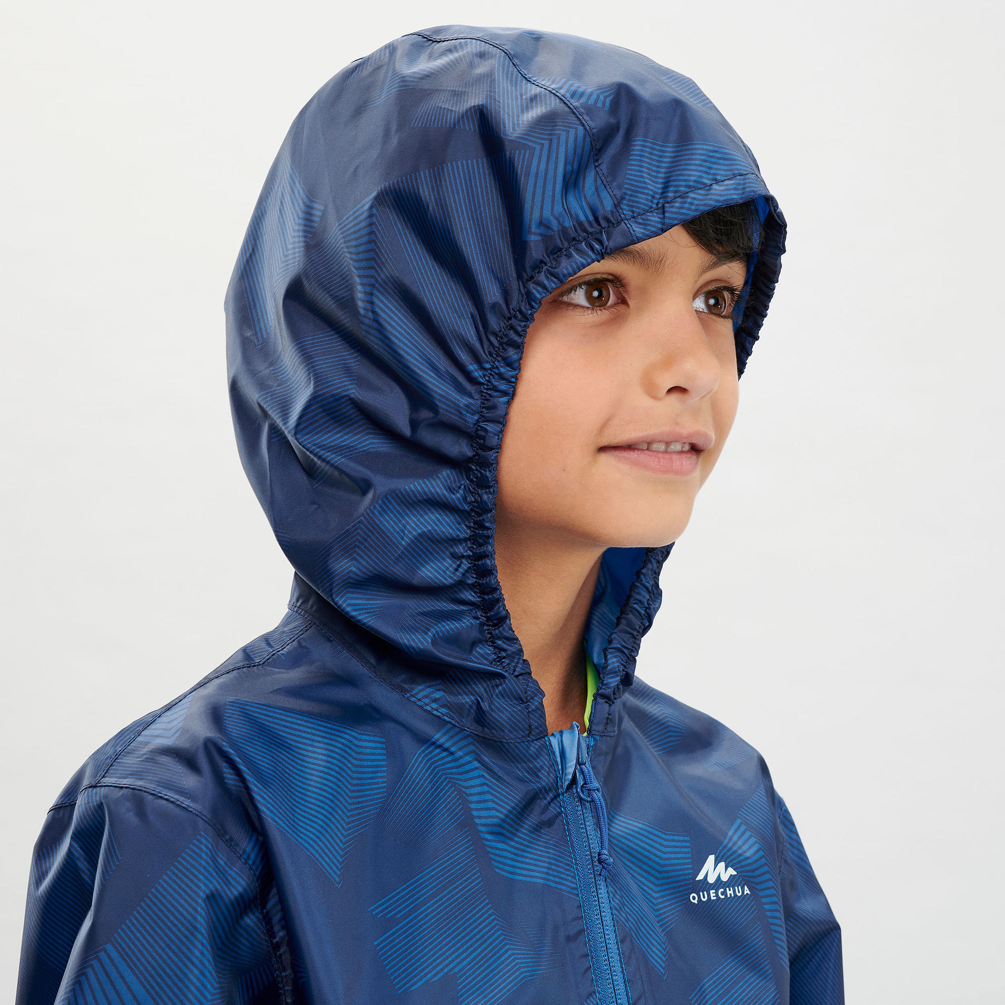 Kids’ Hiking Waterproof Jacket MH150 7-15 Years - blue 6/8