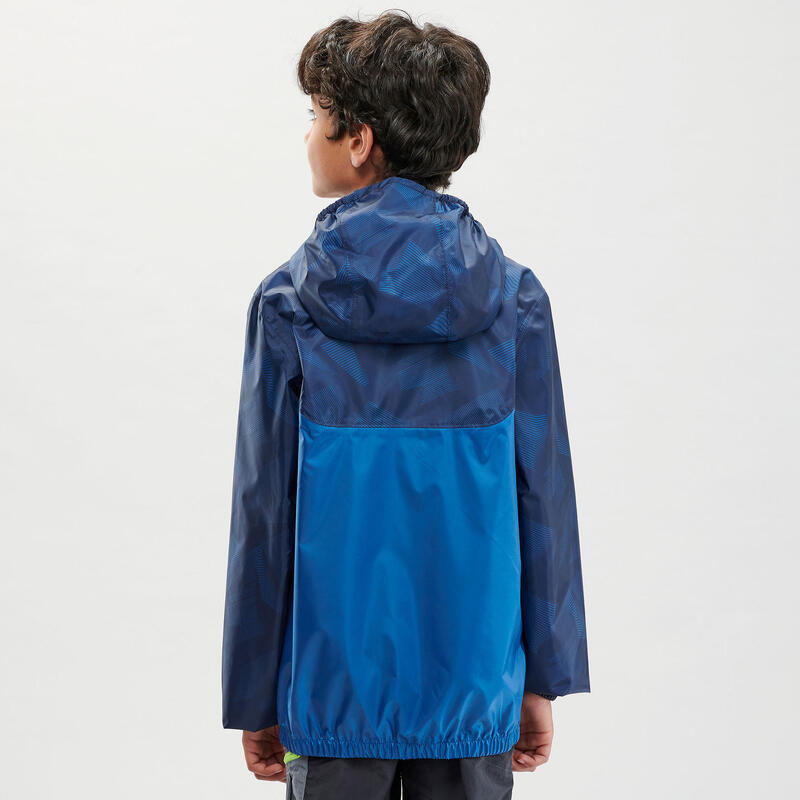 Gyerek kabát túrázáshoz MH150, vízhatlan, 7-15 éveseknek, kék