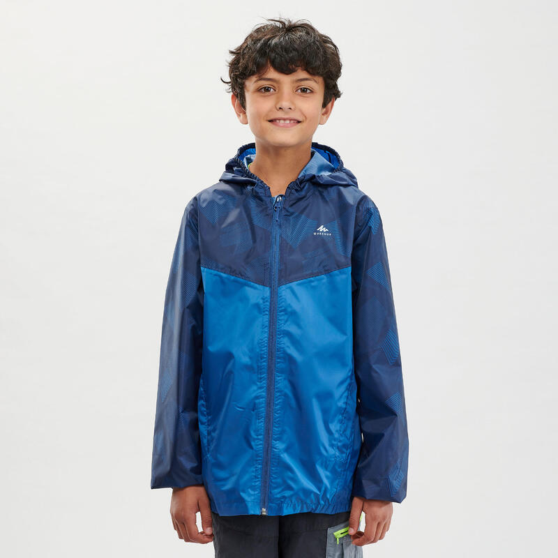 Gyerek kabát túrázáshoz MH150, vízhatlan, 7-15 éveseknek, kék