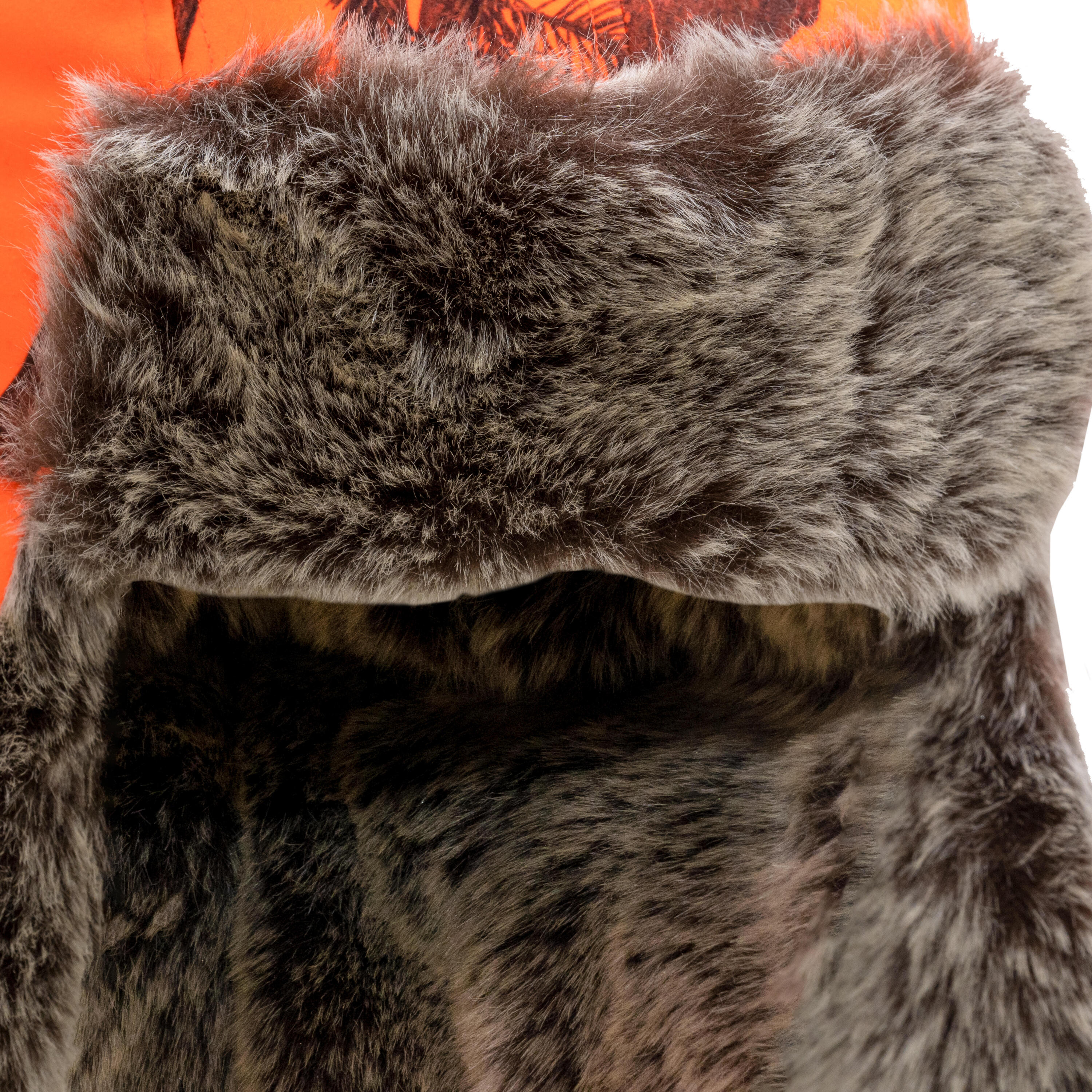 Gorro Caza Solognac Adulto Calido Orejeras Camo Naranja Fluo Alta Visibilidad 9/10