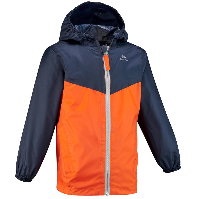 Kids' Waterproof Jacket - 2-6 Years - Orange/Blue