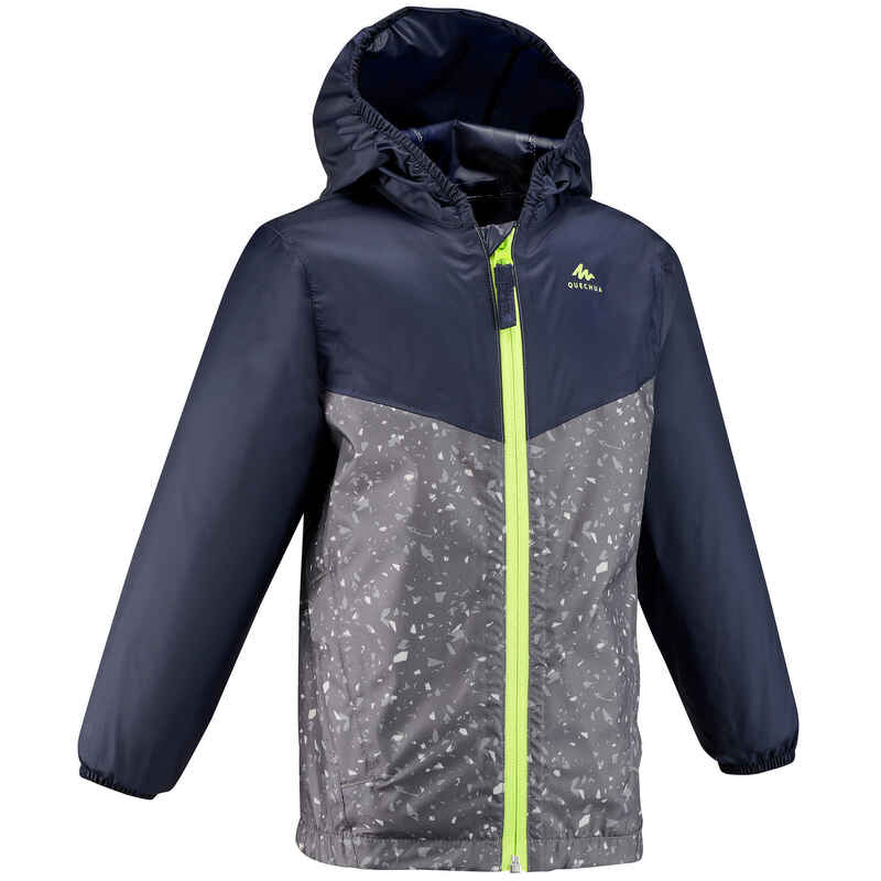 Wanderjacke MH150 wasserdicht Kleinkinder Gr. 92–116 blau/grau