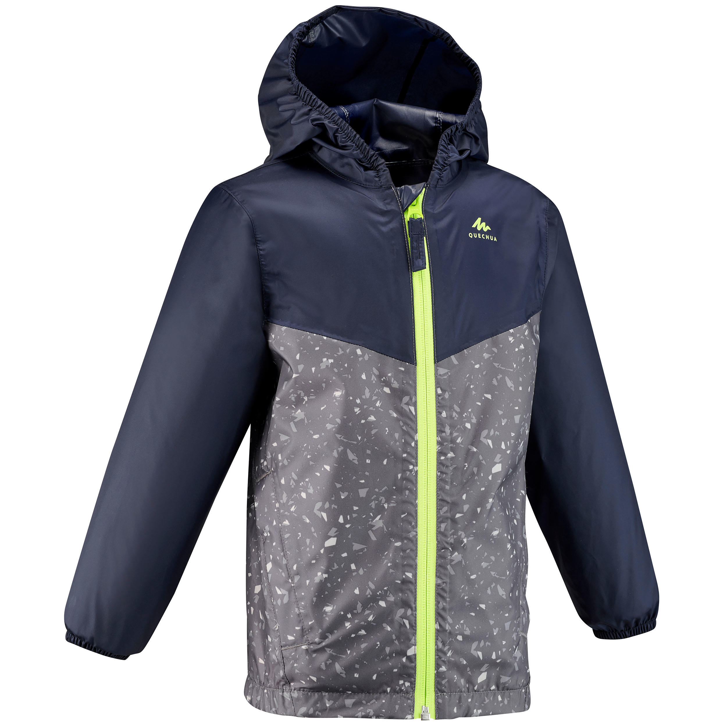 Waterproof hiking jacket - MH150 blue/grey - children aged 2-6 YEARS