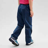 Kids' Hiking Waterproof Overtrousers MH100 2-6 Years - Blue Black