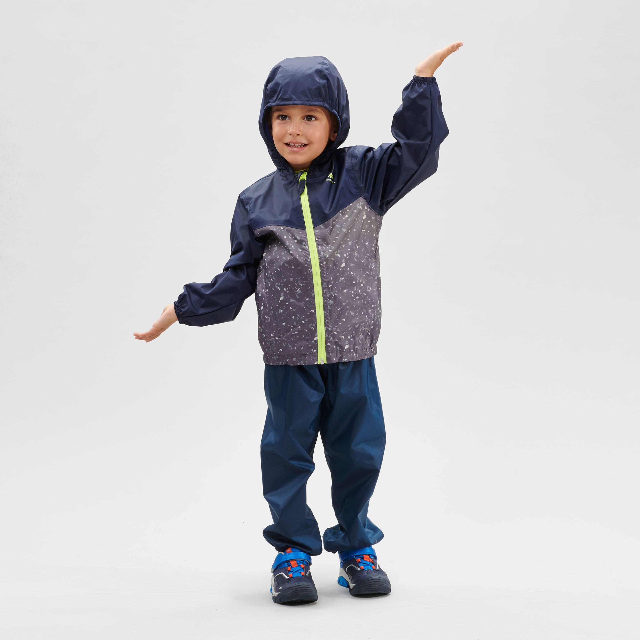 Surpantalon de randonnée imperméable enfant – MH 100 bleu - QUECHUA