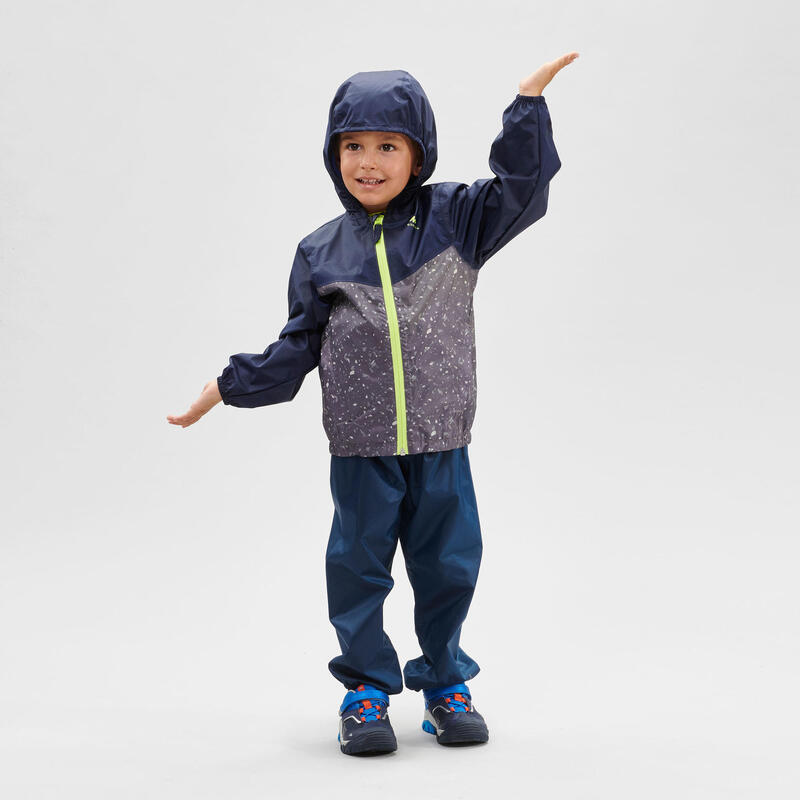 Sobrepantalón Impermeable de montaña trekking Niños 2-6 años Quechua MH100 azul