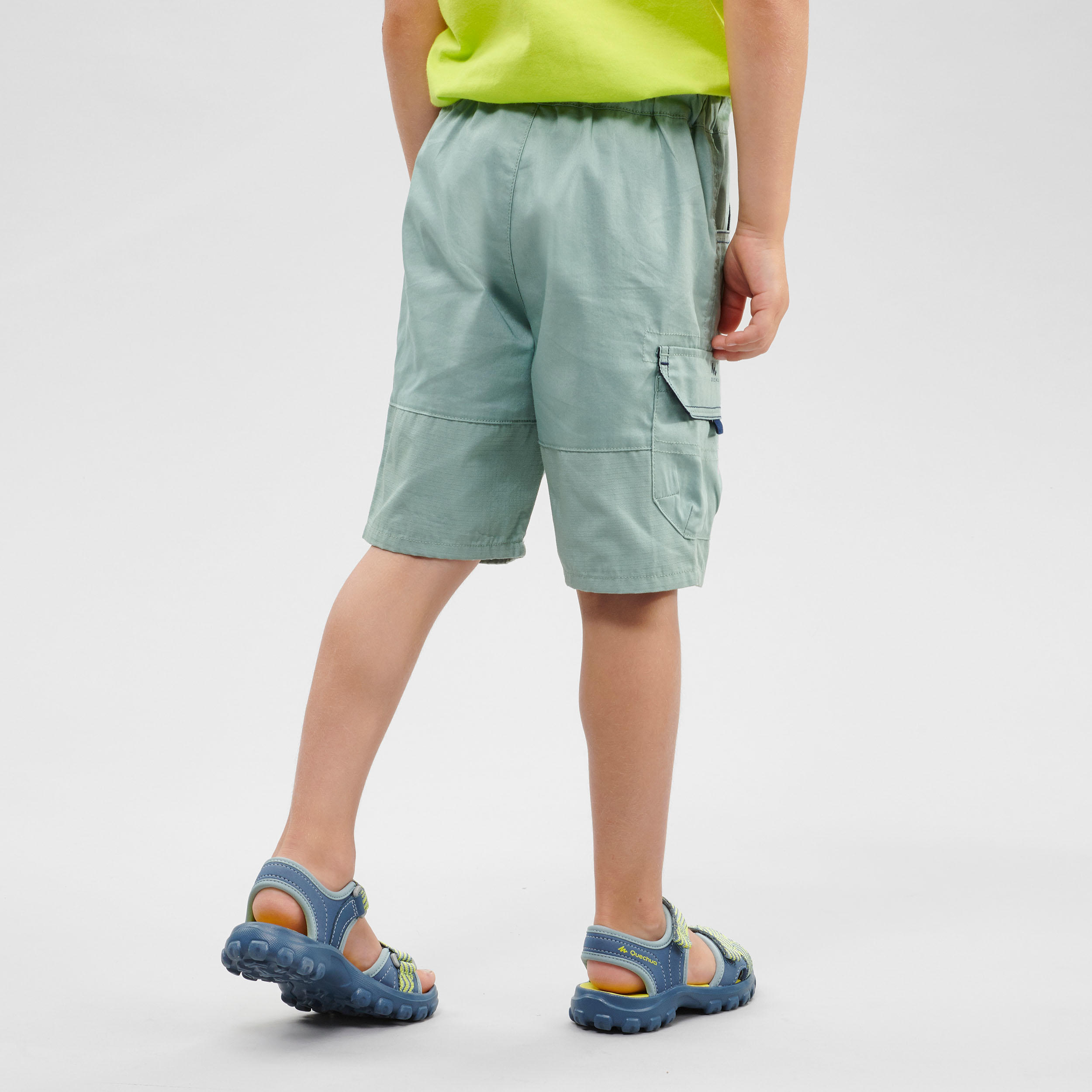 Hiking shorts - MH500 KID - Green - children 2-6 YEARS 3/7