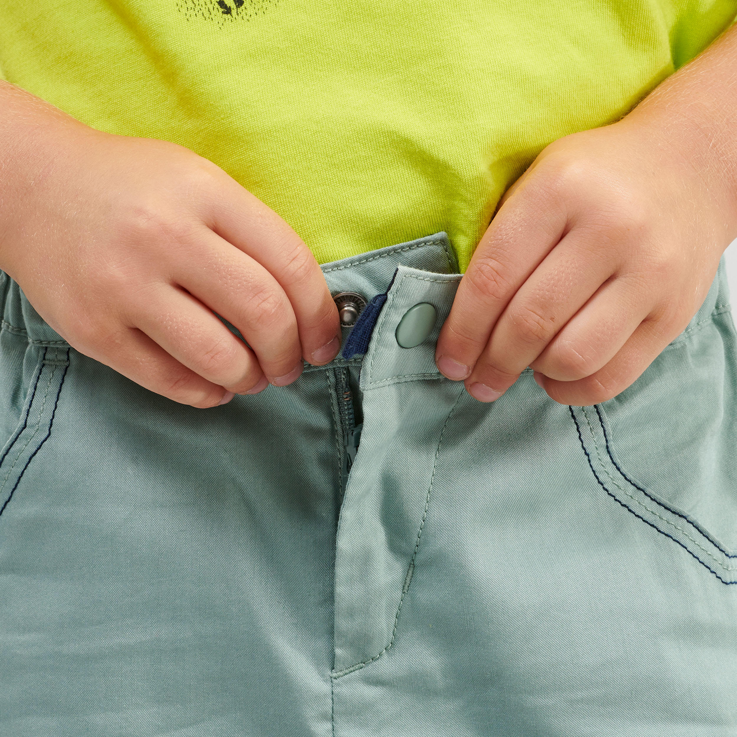 Hiking shorts - MH500 KID - Green - children 2-6 YEARS 3/6