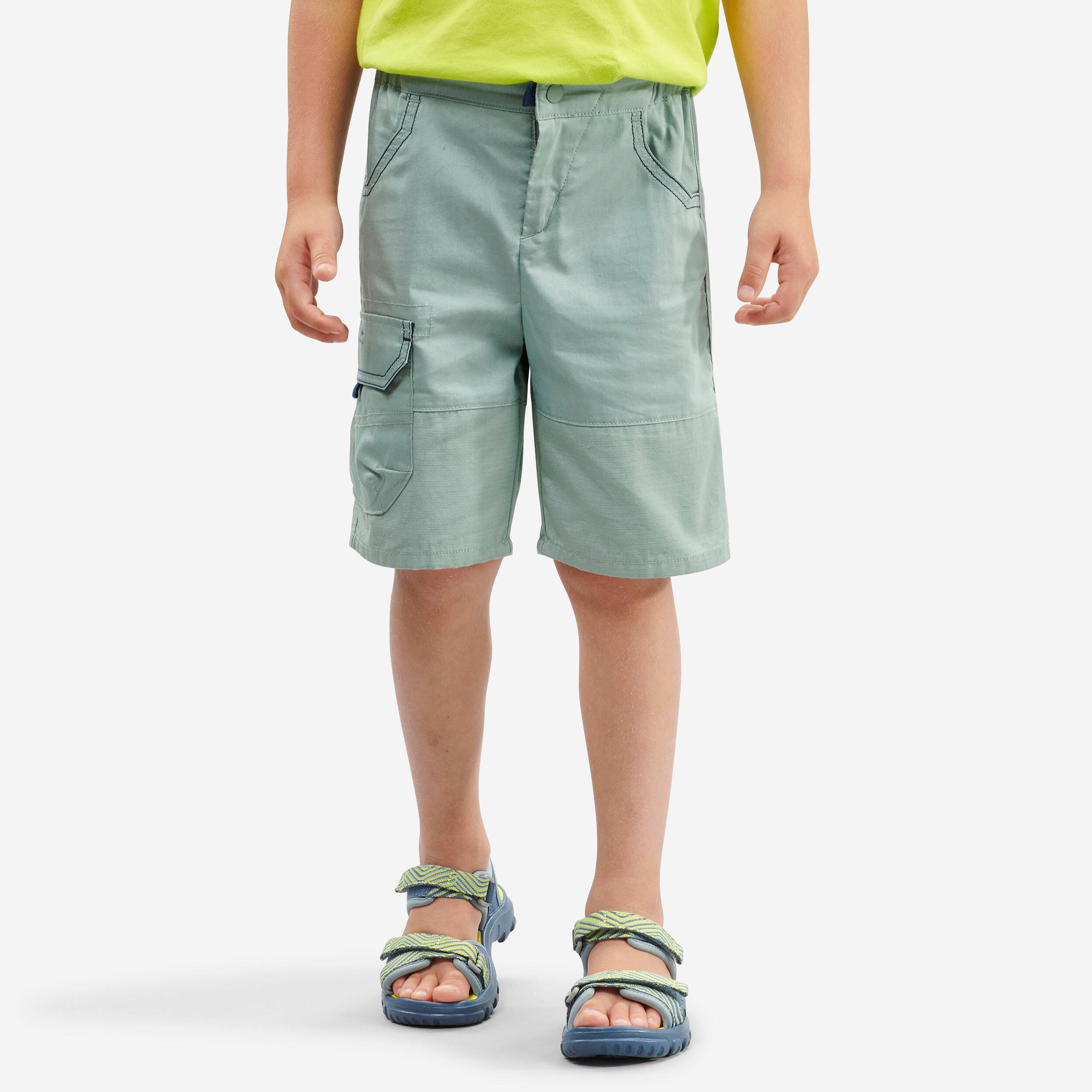 Pantaloncini da trekking - MH500 KID verde - bambino 2-6 ANNI