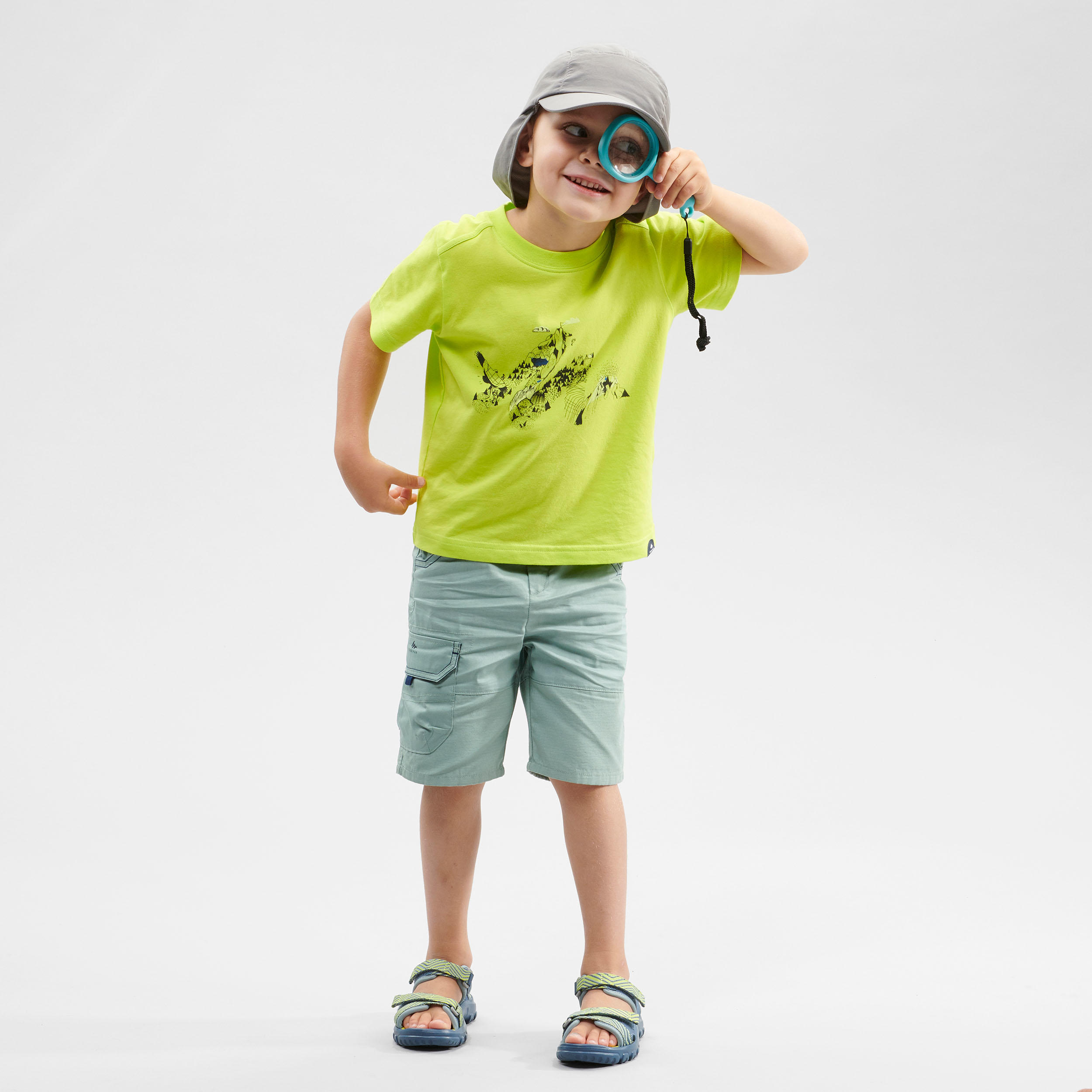Hiking shorts - MH500 KID - Green 