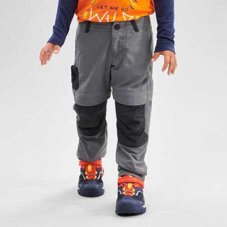 Pantalon de randonnée modulable - MH500 KID gris - Enfants