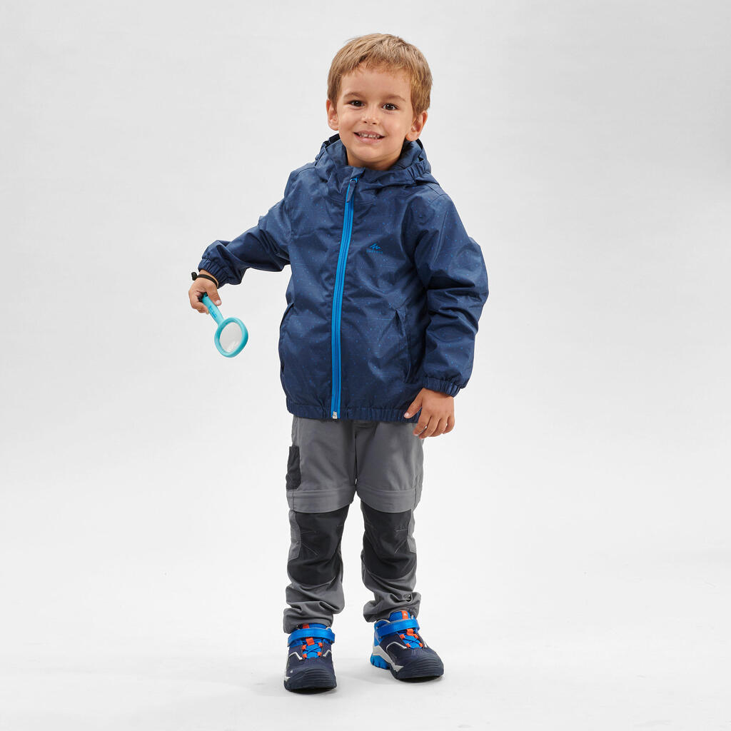 Chaqueta impermeable de senderismo para Niños 2-6 años Quechua MH500 azul