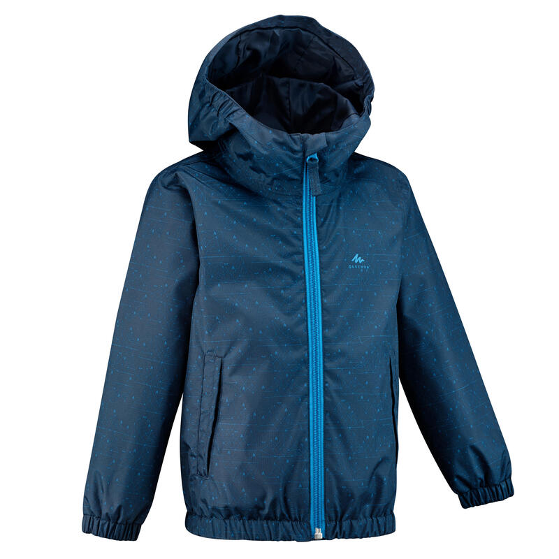 Gyerek kabát túrázáshoz MH500, vízhatlan, 2-6 éveseknek, kék
