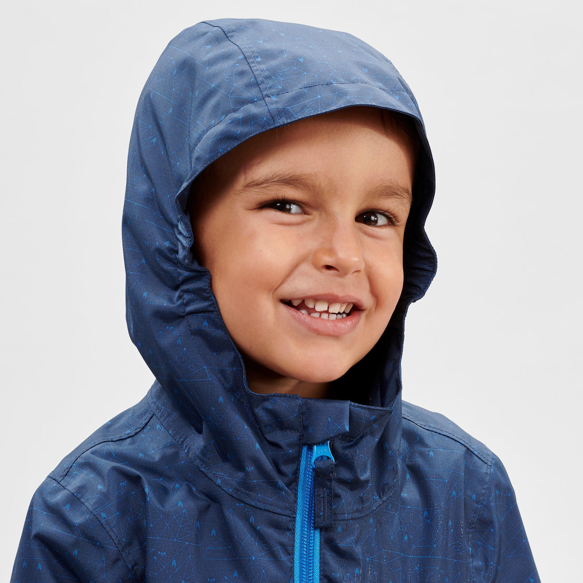 Veste imperm able de randonn e enfant MH500 KID bleue marine