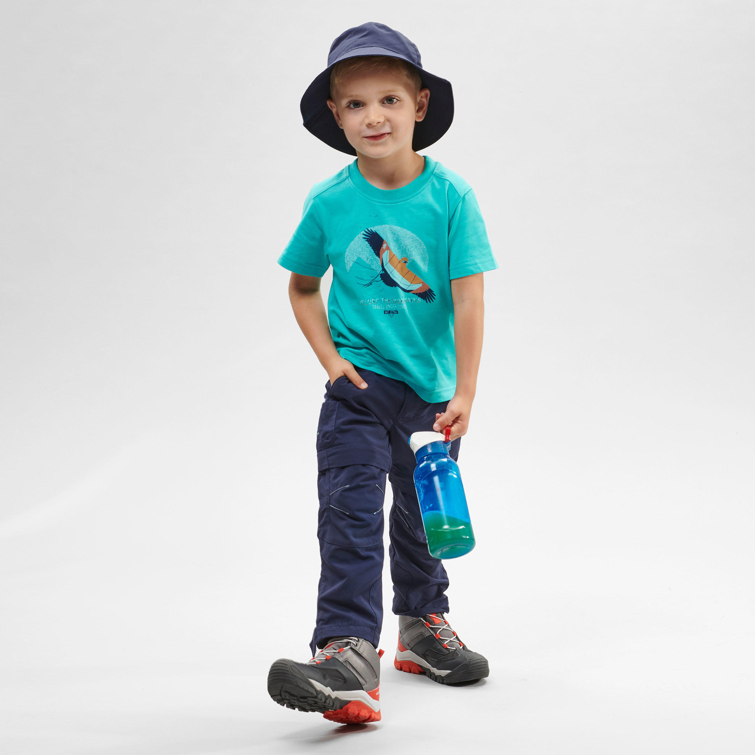 Children's Modular hiking trousers - MH500 KID blue - 2-6 years 2/10