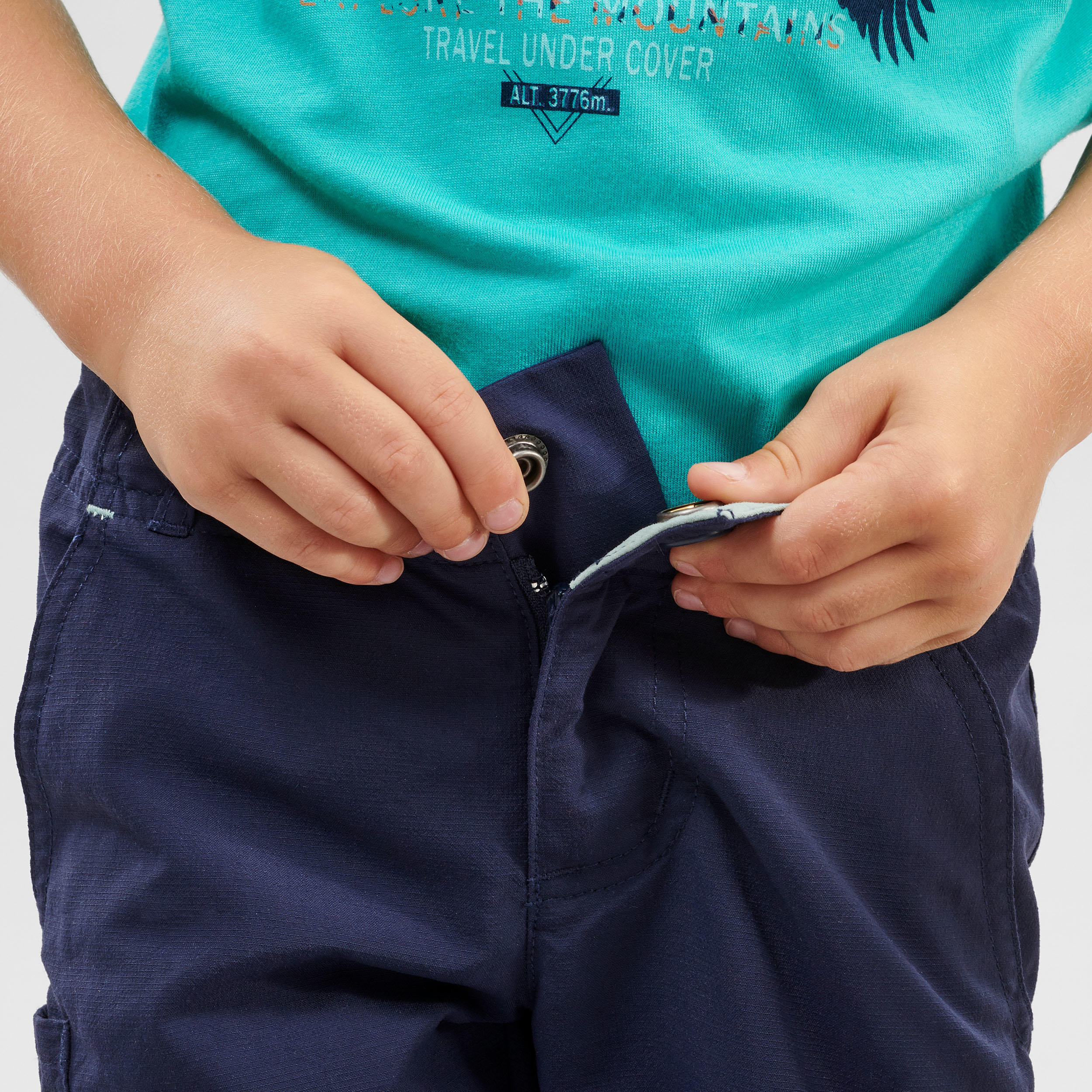 Wanderhose Zip-Off-Hose MH500 Kleinkinder Gr. 92–116 blau  5/10