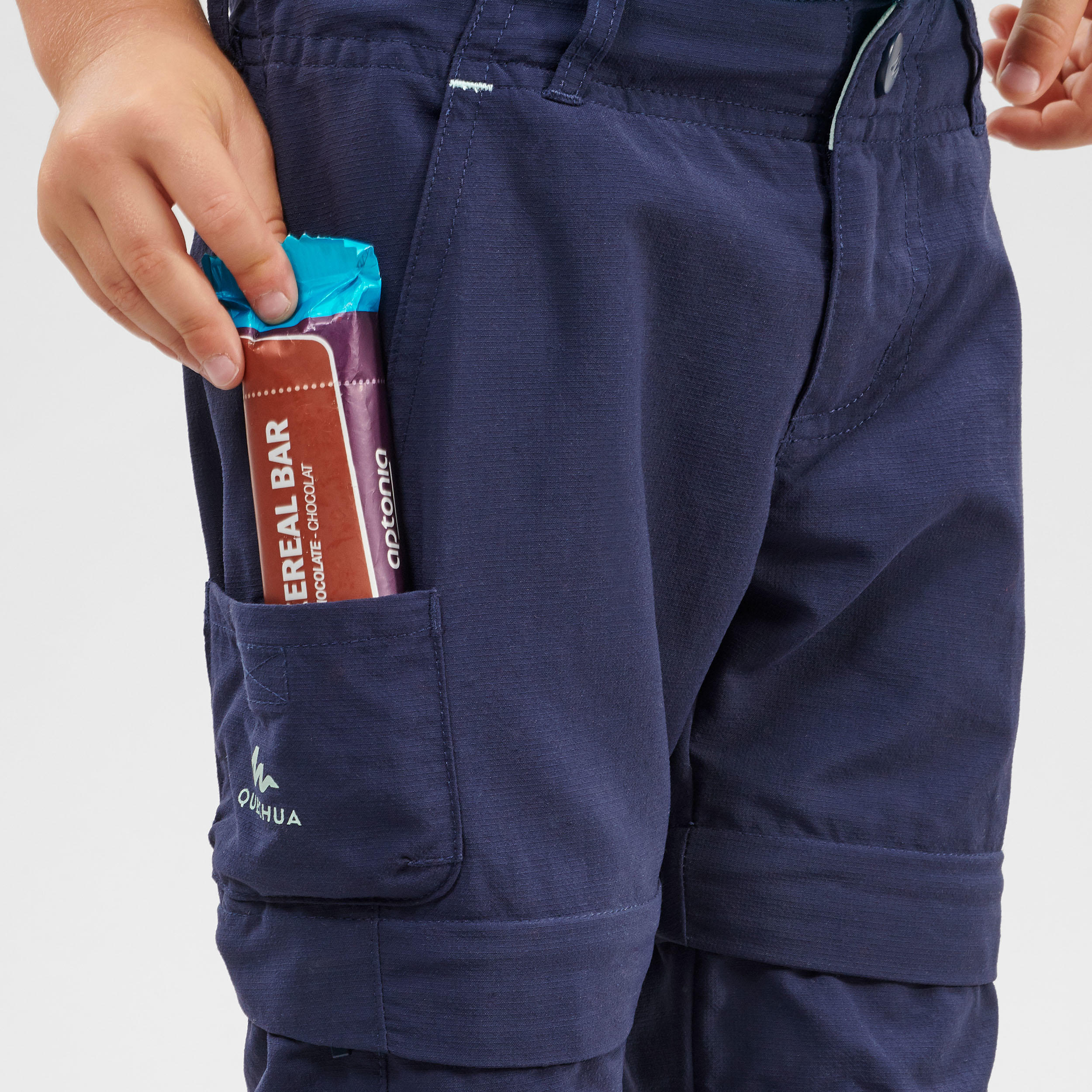 Children's Modular hiking trousers - MH500 KID blue - 2-6 years 5/10